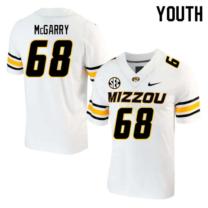 Youth #68 Jack McGarry Missouri Tigers College 2023 Football Stitched Jerseys Sale-White